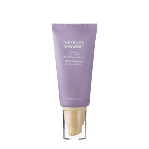 Haruharu Wonder - Black Rice Pure Mineral Relief Daily Sunscreen SPF50+/PA++++ - Drėkinamasis Veido Kremas su Fiziniais Filtrais - 50ml