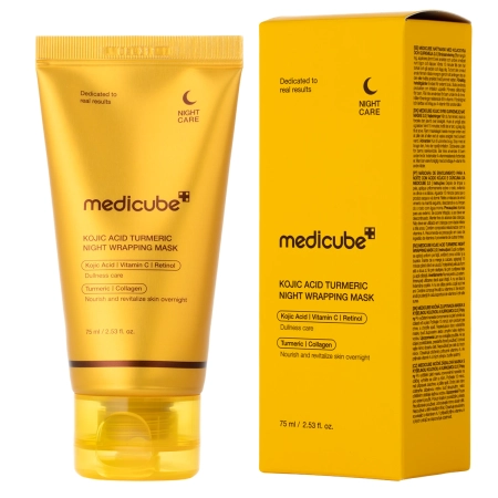 Medicube - Kojic Acid Turmeric Night Wrapping Mask - Naktinė Glotninamoji Kaukė su Kojine Rūgštimi - 75ml