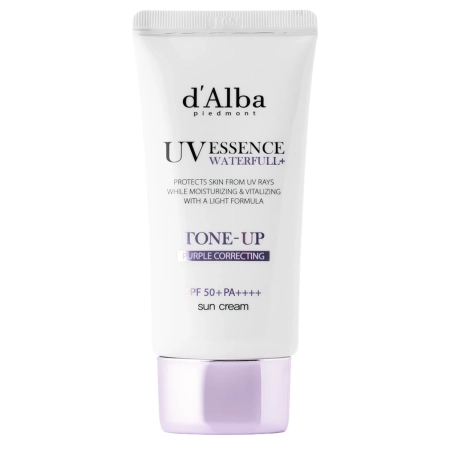 d'Alba - Waterfull Tone-Up Sun Cream SPF50+ PA++++ - Purple - Tonizuojantis Veido Kremas su Filtru - 50ml