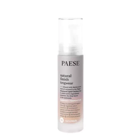 Paese - Nanorevit Natural Finish Longwear Everyday Foundation - Ilgai Išliekantis Makiažo Pagrindas su Natūraliu Efektu - 2,5 Sand Beige - 30ml