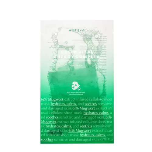 Axis-y - Mugwort Green Vital Energy Complex Sheet Mask – Lakštinė Vitalizuojanti Kaukė – 27 ml