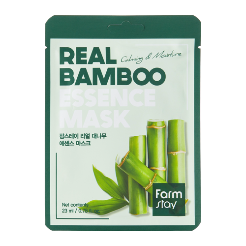 Farmstay - Real Bamboo Essence Mask – Drėkinamoji Lakštinė Kaukė su Bambuko Ekstraktu – 1 vnt. (23 ml)