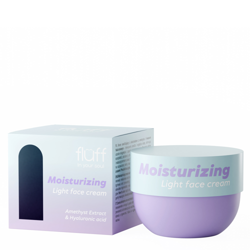 Fluff – Drėkinamasis Kremas su Ametistu ir Hialurono Rūgštimi – 50 ml