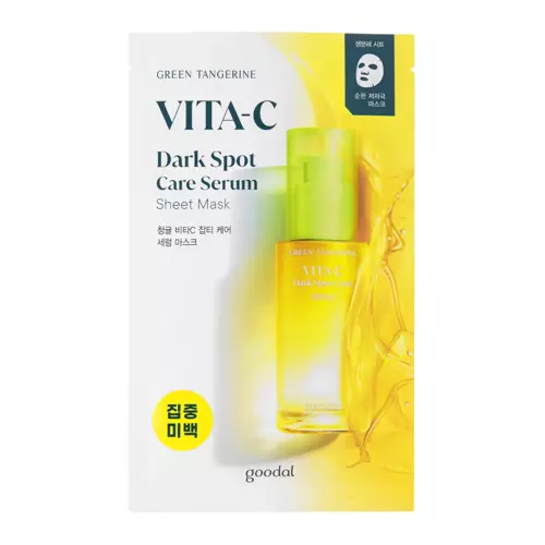 Goodal - Green Tangerine Vita C Dark Spot Serum Sheet Mask – Veido Kaukė su Vitaminu C – 1 vnt.