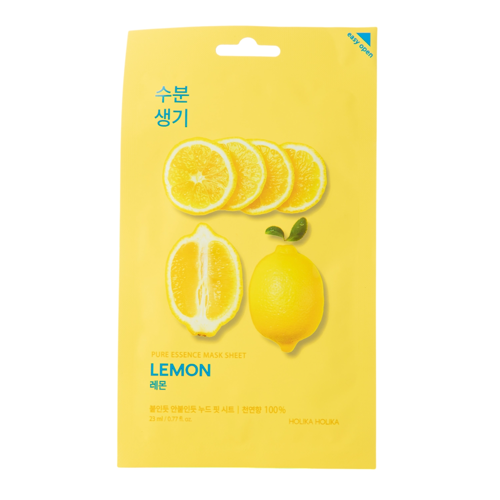 Holika Holika - Pure Essence Mask Sheet - Lemon - Šviečianti veidelio kaukė su citrinos ekstraktu - 23ml