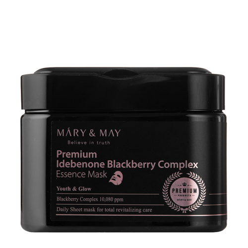 Mary&May - Premium Idebenon Blackberry Complex Essence Mask – Veido Kaukių Rinkinys – 20 vnt.