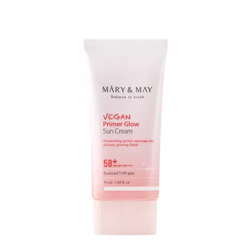 Mary&May - Vegan Primer Glow Sun Cream SPF50+/PA++++ - Skaistinanti Makiažo Bazė su Apsauga nuo Saulės - 50ml 