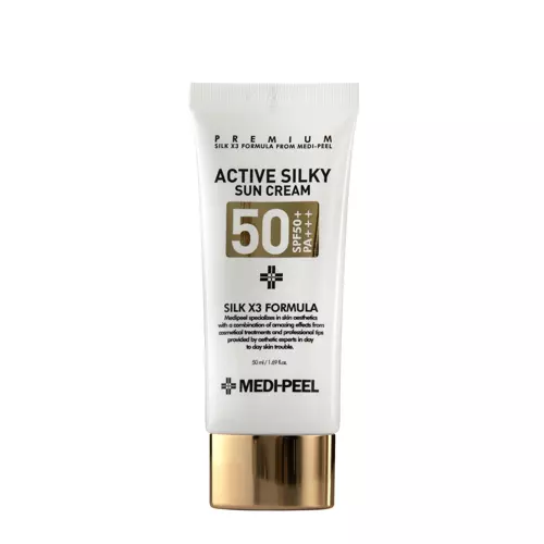 Medi-Peel - Active Silky Sun Cream SPF50+ PA+++ – Veido Kremas nuo Raukšlių su SPF ir Peptidais – 50 ml