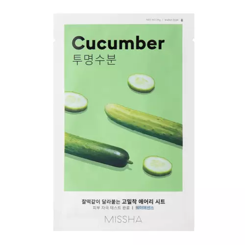 Missha - Airy Fit Sheet Mask - Cucumber – Drėkinamoji Lakštinė Kaukė – 19 g