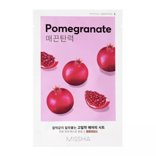 Missha - Airy Fit Sheet Mask - Pomegranate - Stangrinamoji Lakštinė Veido Kaukė - 19 g