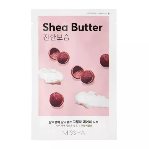 Missha - Airy Fit Sheet Mask - Shea Butter – Drėkinamoji ir Maitinamoji Lakštinė Kaukė – 19 g