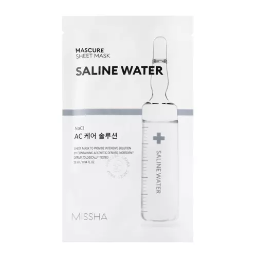 Missha - Mascure AC Care Solution Sheet Mask - Saline Water - Lakštinė Veido Kaukė nuo Spuogų - 28 ml