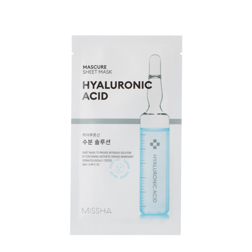 Missha - Mascure Hyaluronic Acid Sheet Mask - Drėkinanti Lakštinė Veido kaukė - 28 ml