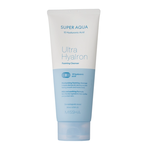 Missha - Super Aqua Ultra Hyalron Cleansing Foam – Drėkinamosios Valomosios Putos – 200 ml