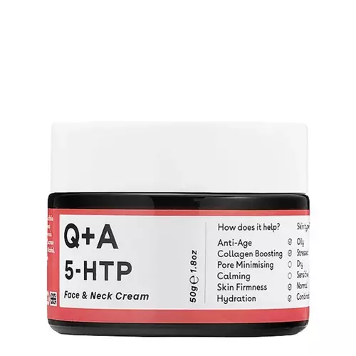 Q+A - 5-HTP - Face&Neck Cream - Stangrinamasis veido ir kaklo kremas su aminorūgštimi 5-HTP - 50ml