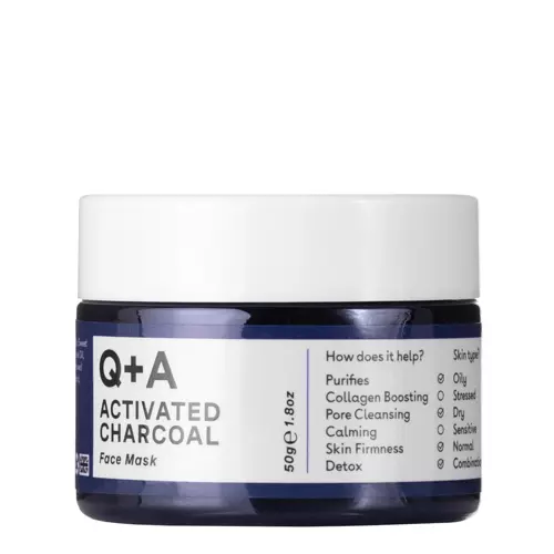 Q+A - Activated Charcoal - Face Mask - Veido kaukė su aktyviąja anglimi - 50ml