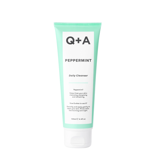 Q+A - Peppermint - Daily Cleanser - Raminamasis ir valomasis veido prausiklis su pipirmėtėmis - 125ml