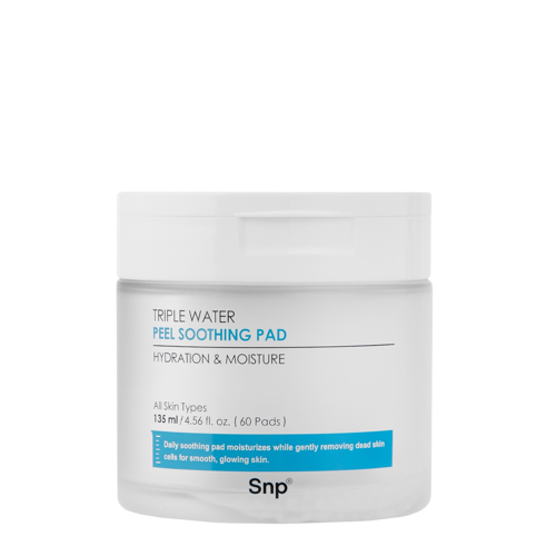 SNP - Triple Water Peel Soothing Pad – Drėkinamieji Veido Lapeliai – 60 vnt., 135 ml