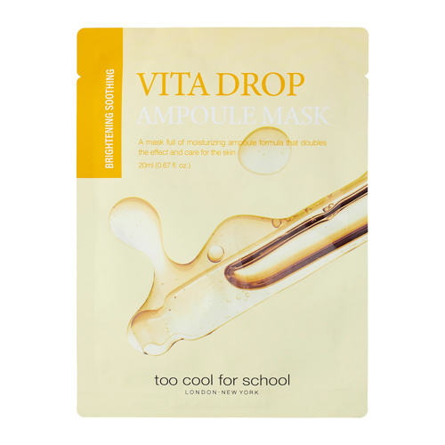 Too Cool for School - Drop Ampoule Mask Sheet Vita Drop Ampoule – Gaivinamoji Lakštinė Veido Kaukė – 1 vnt., 20 g