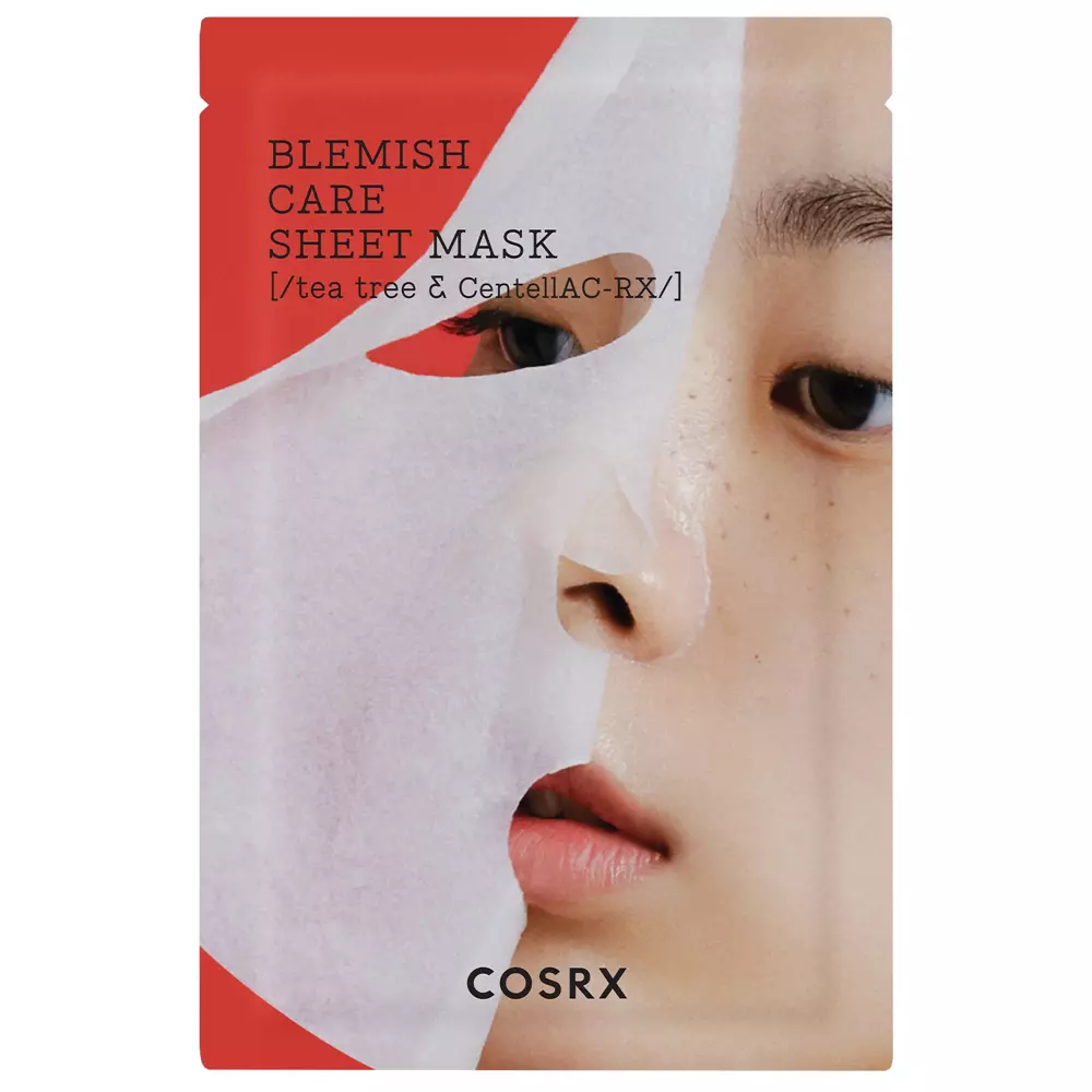 COSRX - AC Collection Blemish Care Sheet Mask - Arbatmedžio ekstrakto lakštinė kaukė odos netobulumų kontrolei - 26g