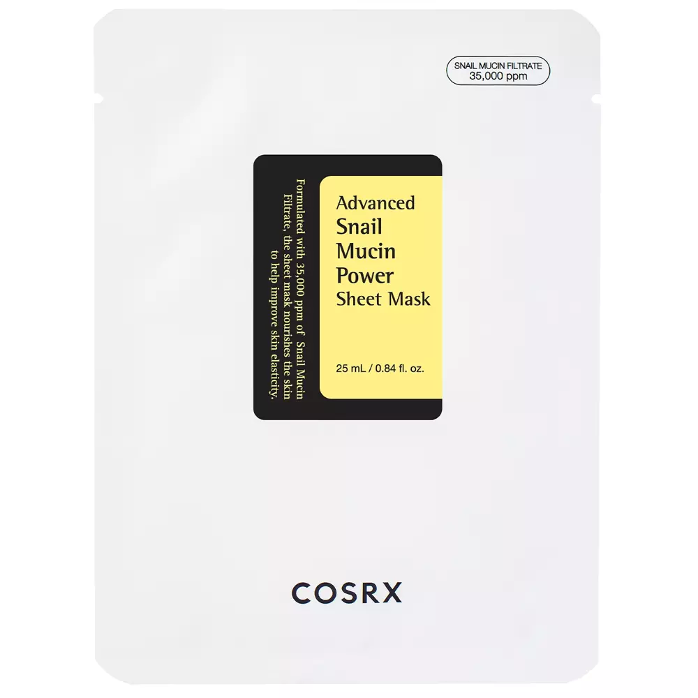 COSRX - Advanced Snail Mucin Power Essence Sheet Mask - Sraigių gleivių ekstrakto kaukė - 25ml