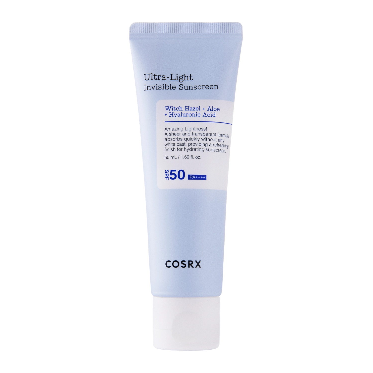 COSRX - Ultra - Light Invisible Sunscreen SPF50+/PA++++ – Lengvas Drėkinamasis Kremas su Apsauga nuo Saulės – 50 ml