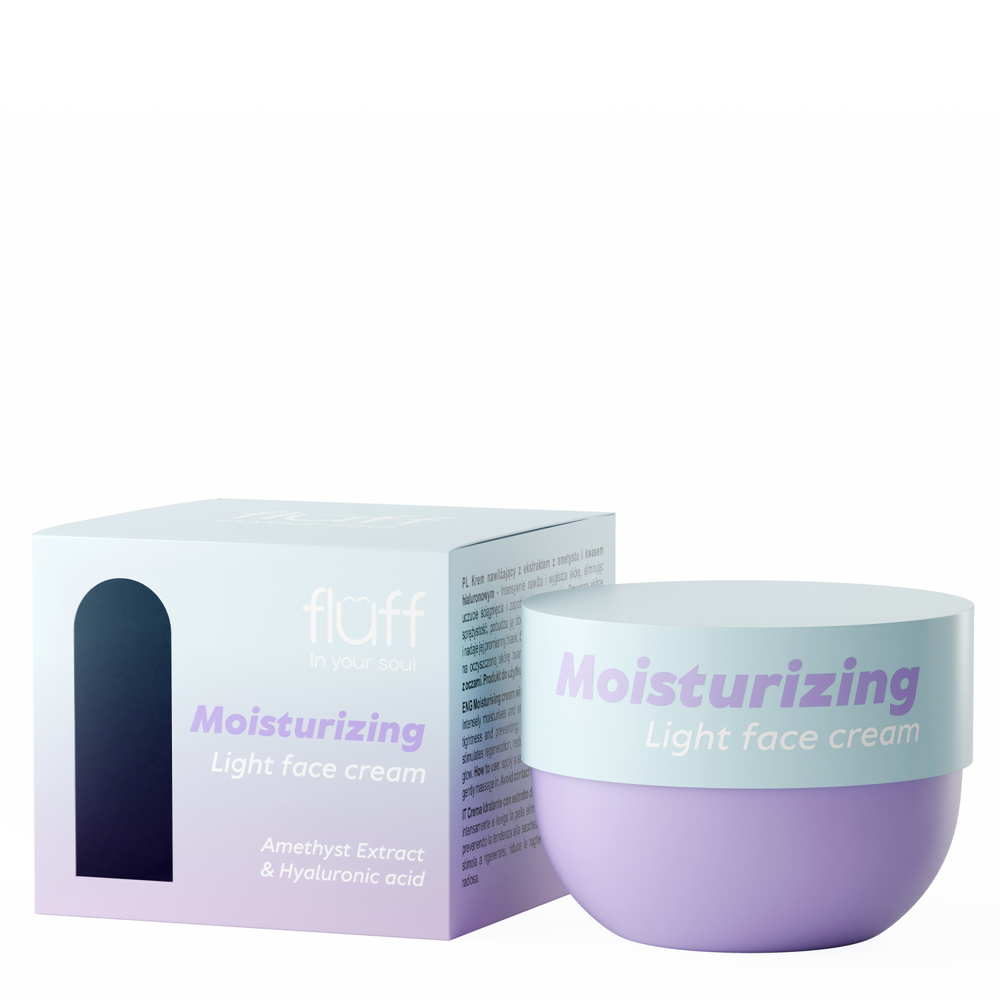 Fluff – Drėkinamasis Kremas su Ametistu ir Hialurono Rūgštimi – 50 ml