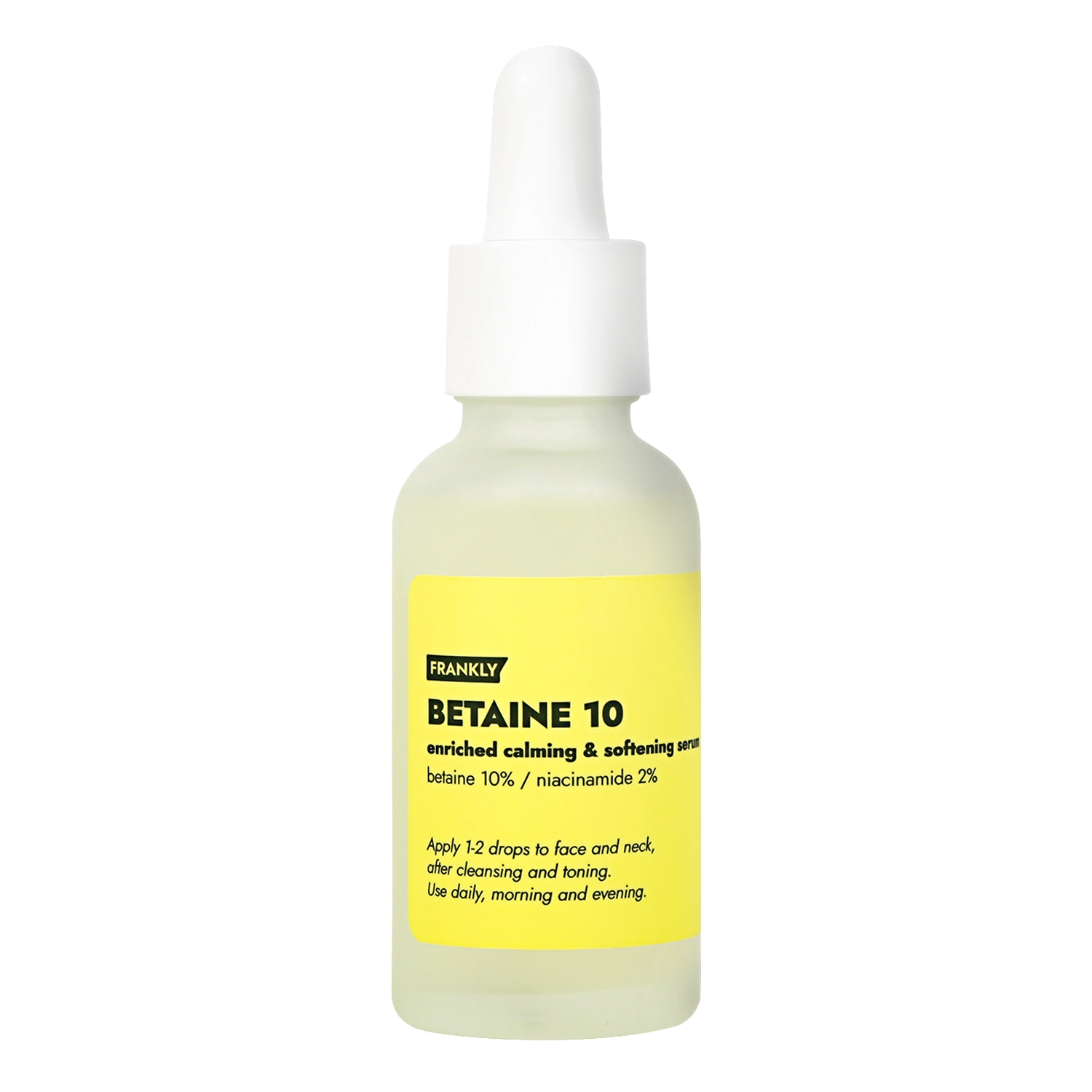 Frankly - Betaine 10% Serum – Drėkinamasis ir Švelninamasis Veido Serumas – 30 ml