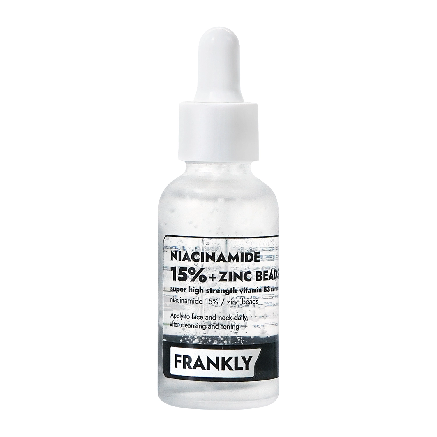 Frankly - Niacinamide 15% Zinc Beads Serum – Serumas nuo Odos Netobulumų su 15 % Niacinamidu ir Cinku – 30 ml