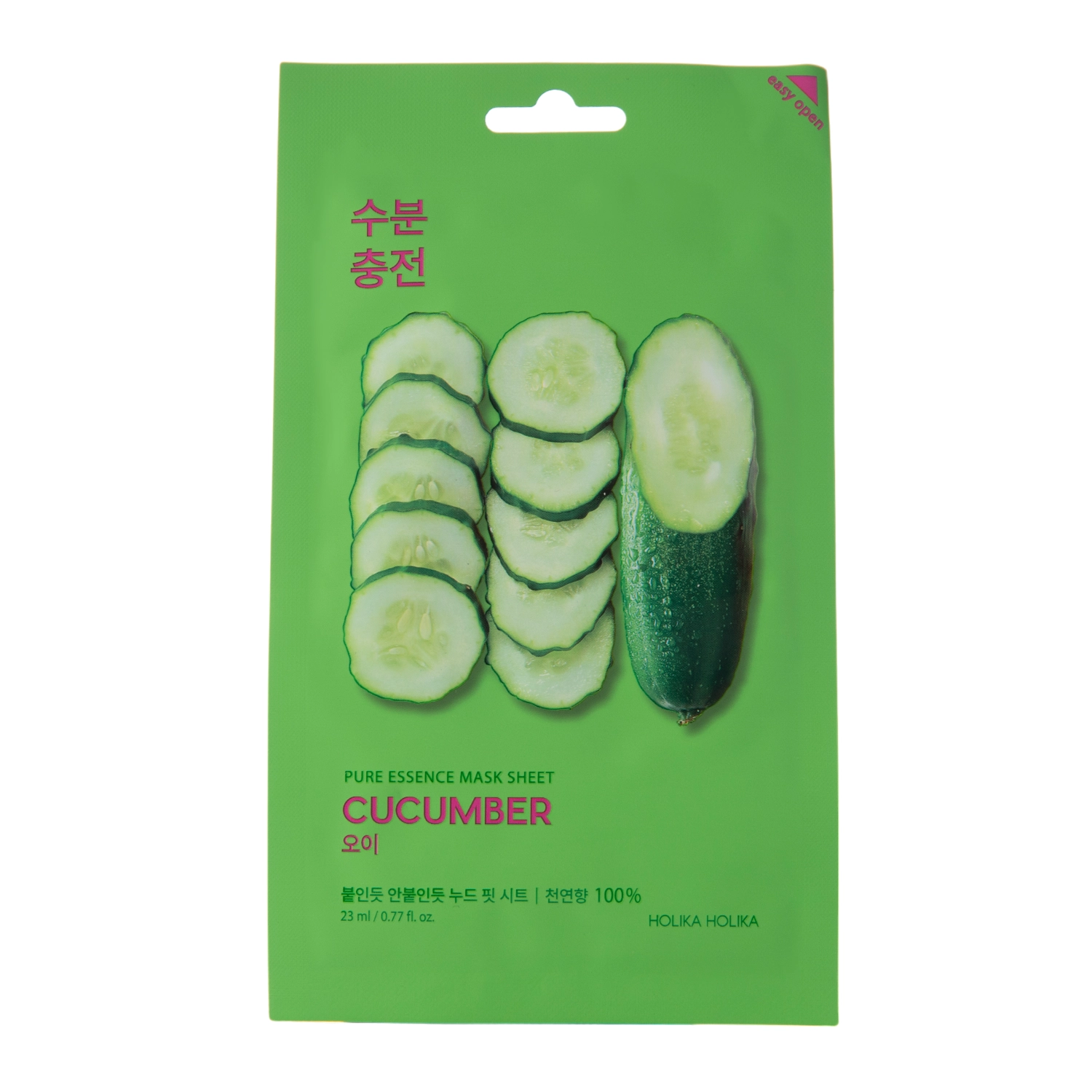 Holika Holika - Pure Essence Mask Sheet - Cucumber - Drėkinamoji kaukė su agurkų ekstraktu - 23ml