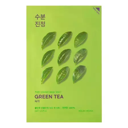 Holika Holika - Pure Essence Mask Sheet - Green Tea - Gaivinamoji žaliosios arbatos ekstrakto kaukė - 23ml