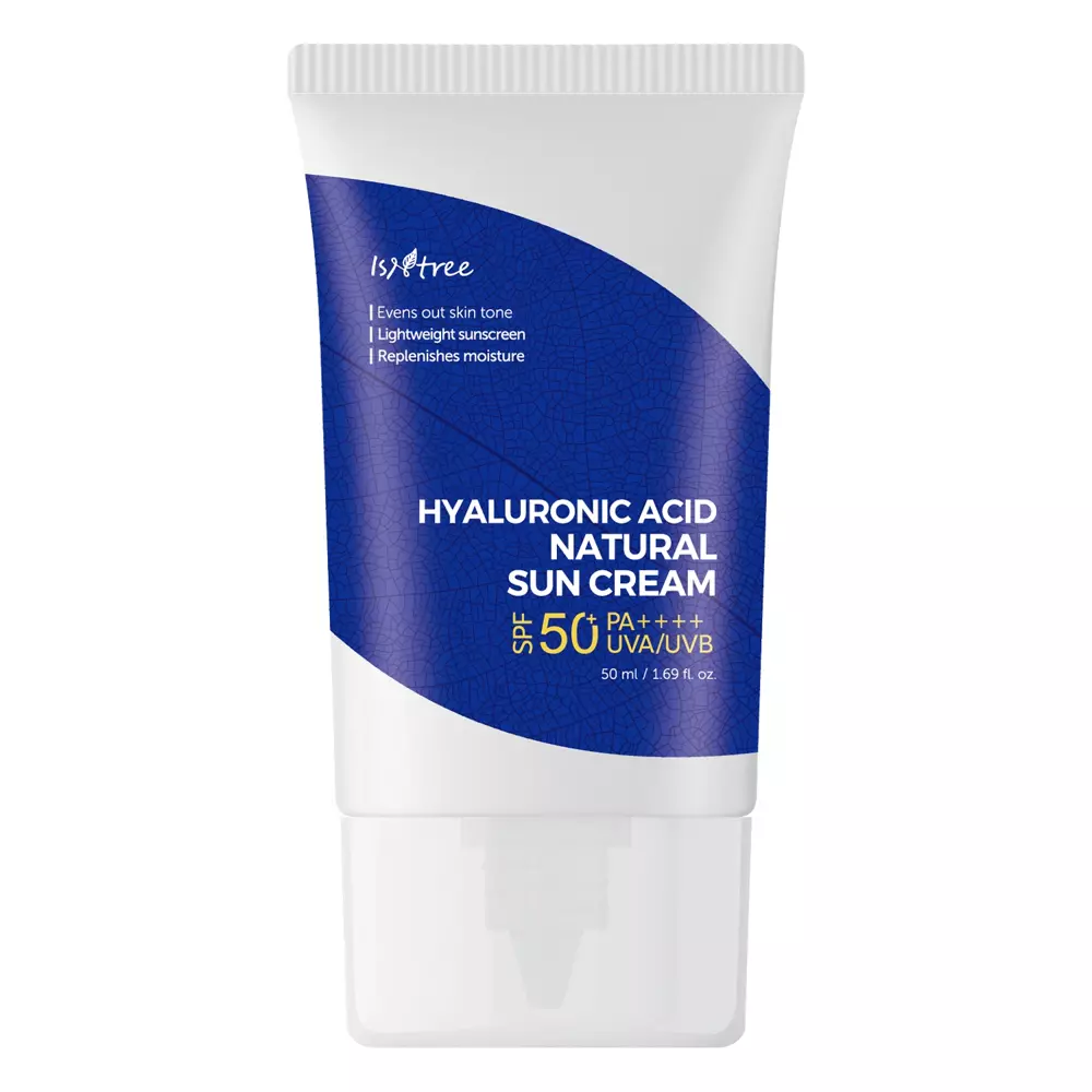 Isntree - Hyaluronic Acid Natural Sun Cream SPF50+/PA++++ - Mineralinį filtrą suteikiantis kremas - 50ml