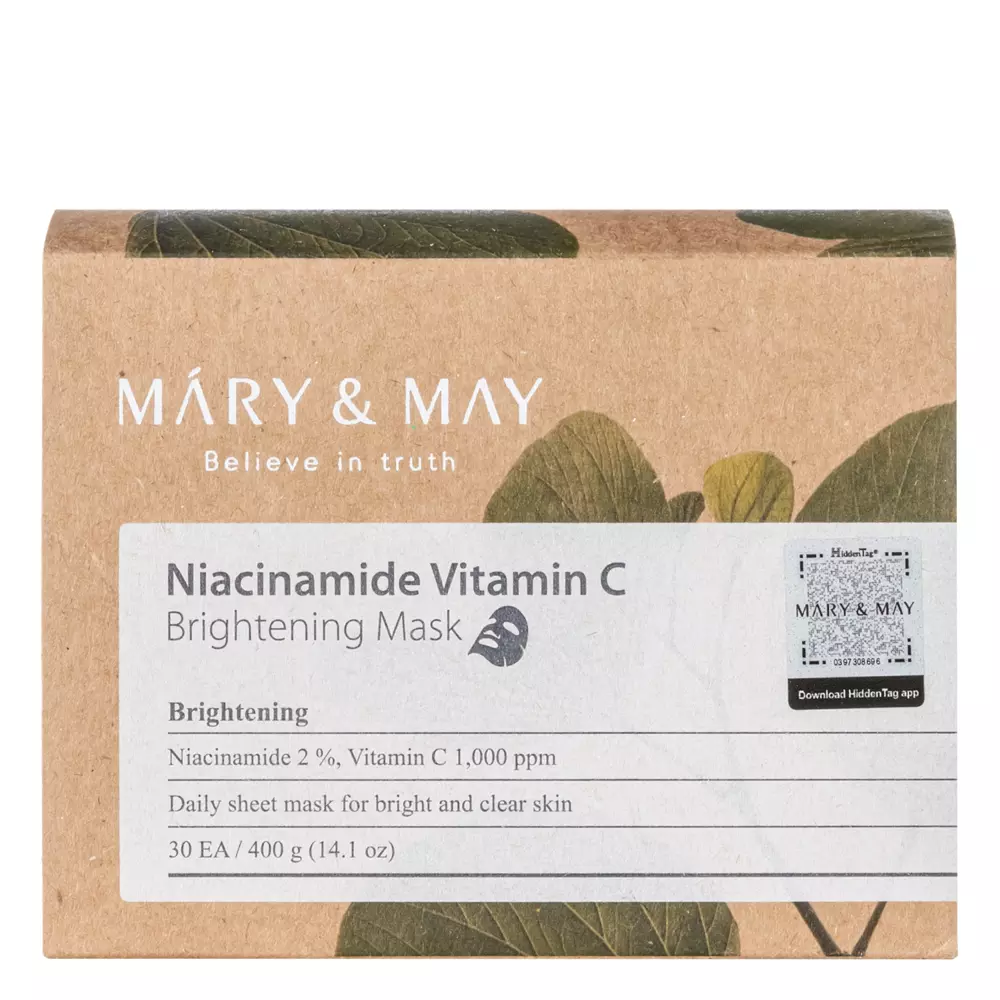 Mary&May - Niacinamide Vitamin C Brightening Mask - Skaistinančių Veido Kaukių Rinkinys - 30vnt.