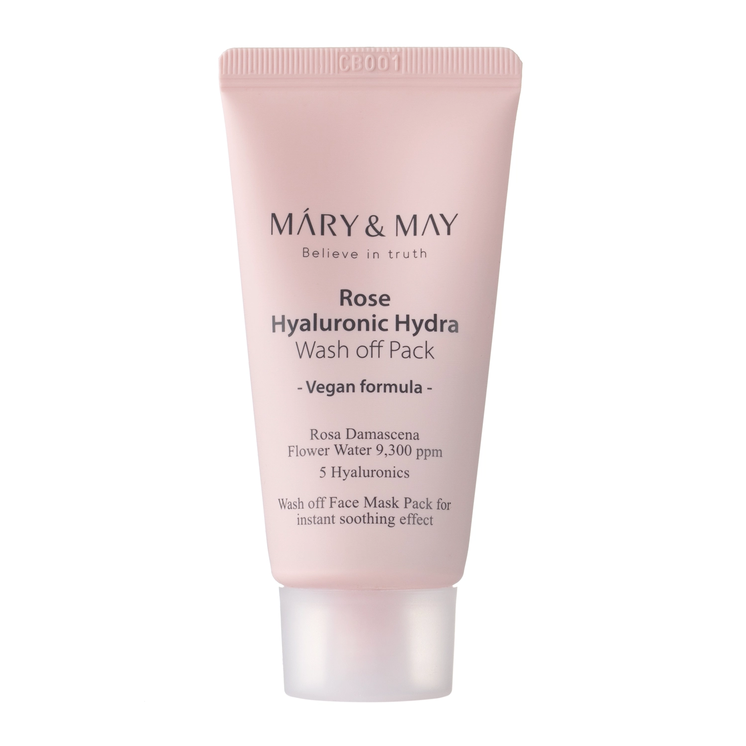 Mary&May - Rose Hyaluronic Hydra Wash off Pack – Kreminė Veido Kaukė su Baltuoju Moliu – 30 g