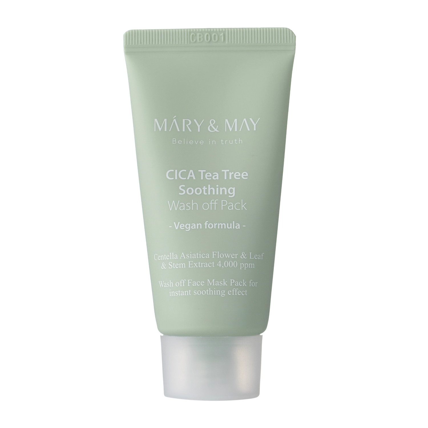 Mary&May - Vegan CICA TeaTree Soothing Wash off Pack – Molio Kaukė – 30 g