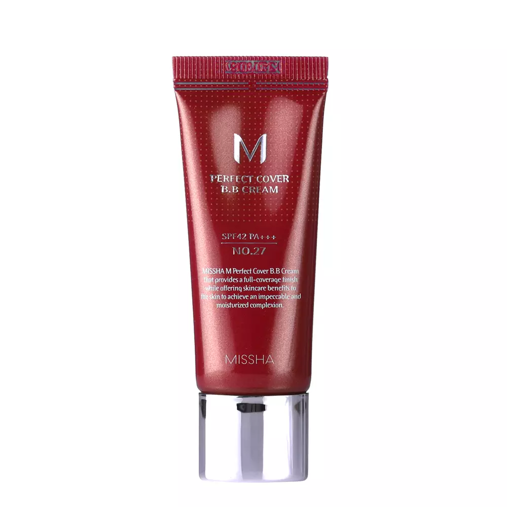 Missha - M Perfect Cover BB Cream SPF42/PA+++ – Dengiamasis BB Kremas – No.27 Honey Beige – 20 ml