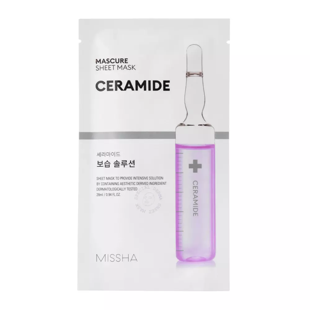 Missha - Mascure Moisture Solution Sheet Mask - Ceramide - Raminanti Lakštinė Veido Kaukė - 28 ml