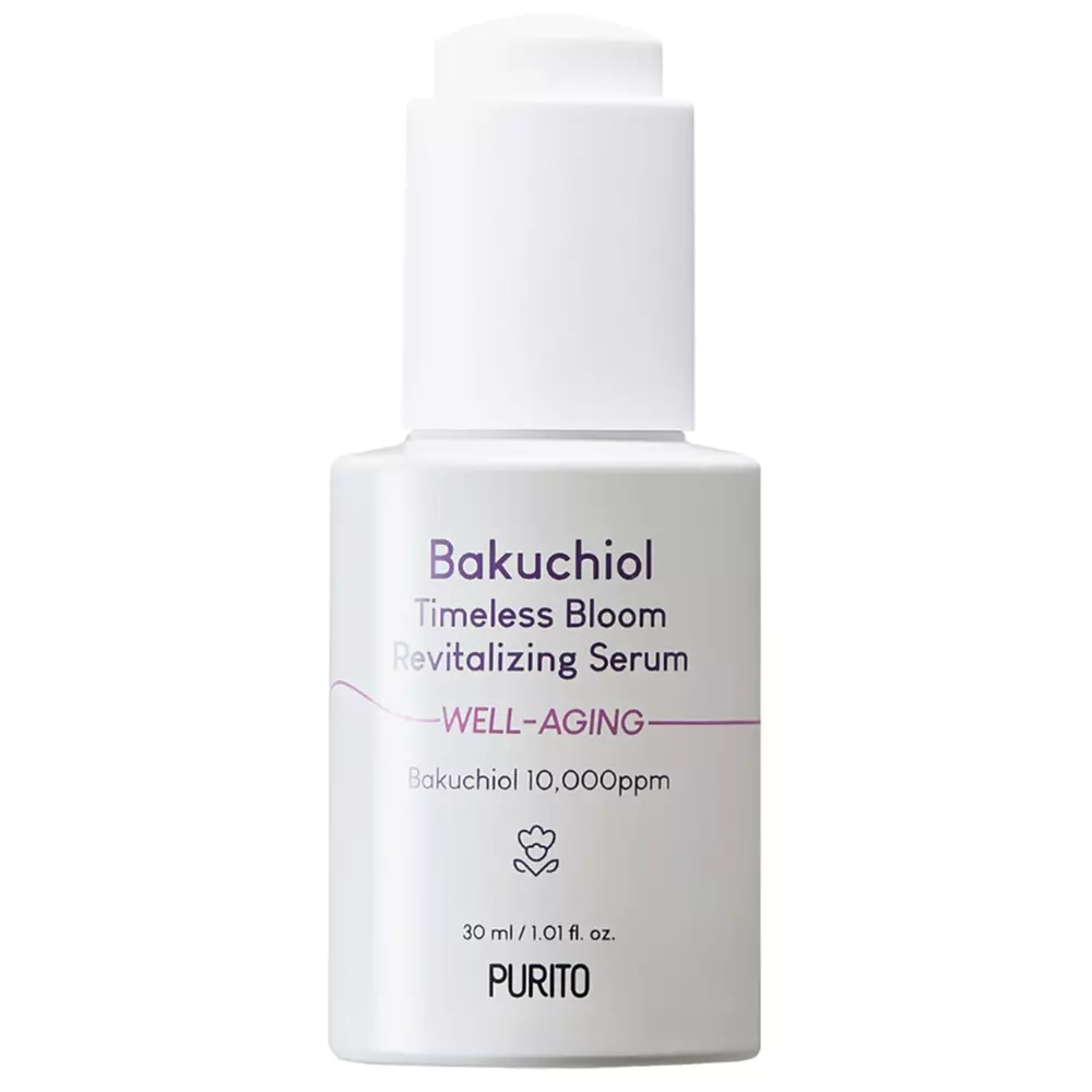 Purito - Bakuchiol Timeless Bloom Revitalizing Serum - Atgaivinantis veido serumas su bakchija - 30ml