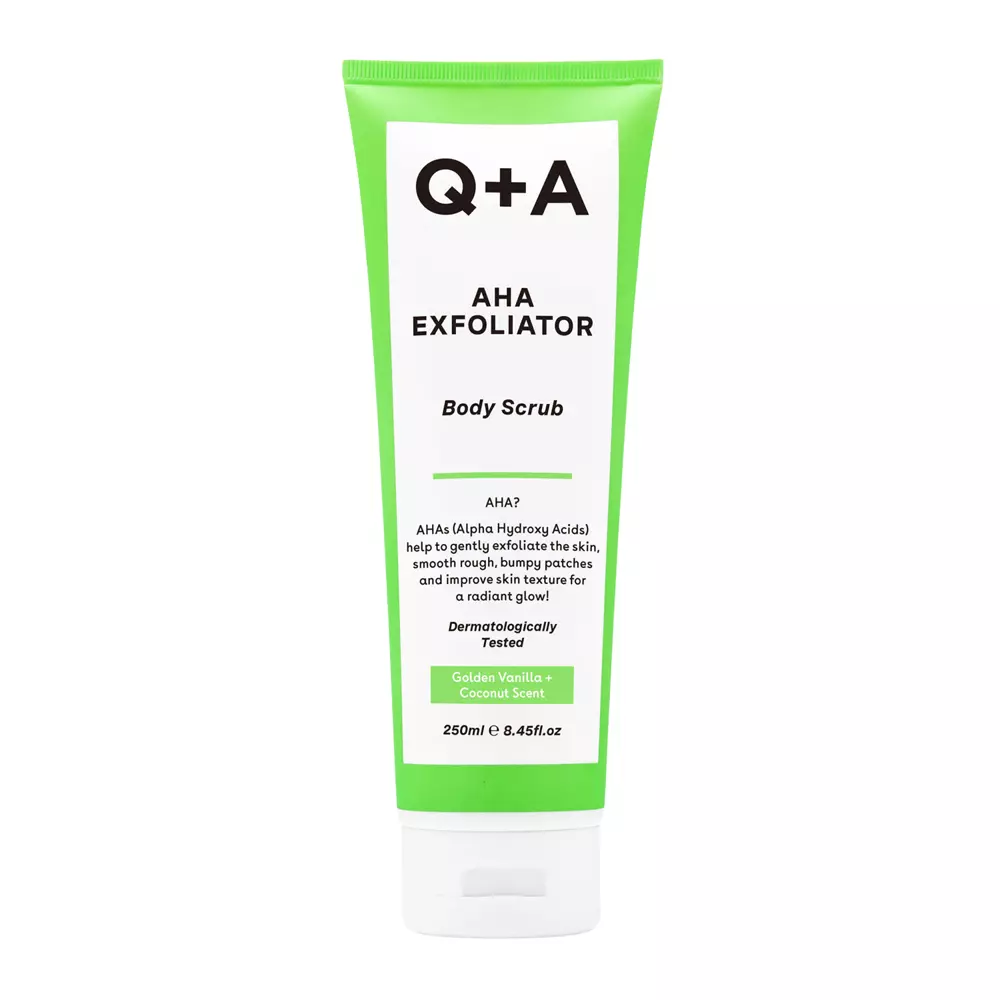 Q+A - AHA Exfoliator Body Scrub - Lyginamasis kūno šveitiklis su AHA rūgštimis - 250ml