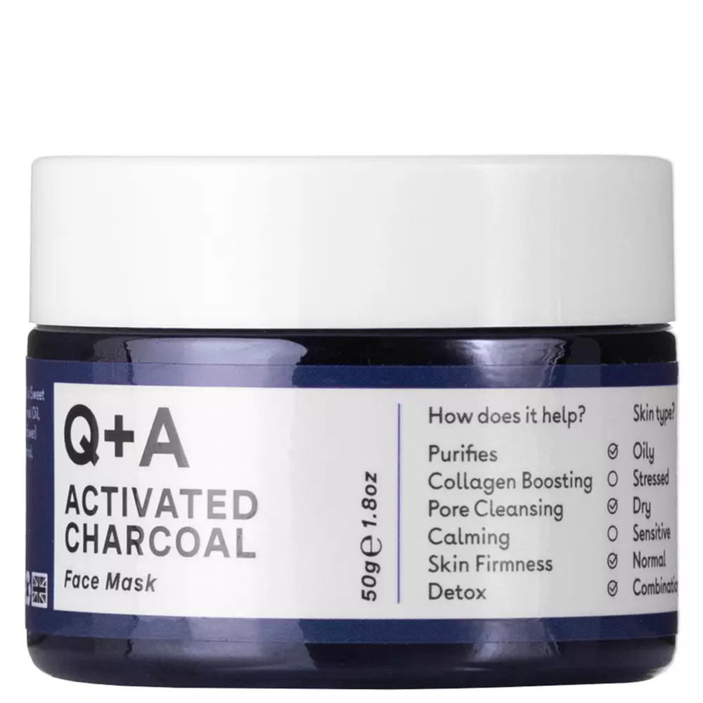 Q+A - Activated Charcoal - Face Mask - Veido kaukė su aktyviąja anglimi - 50ml