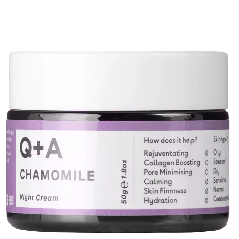 Q+A - Chamomile - Night Cream - Atkuriamasis raminamasis naktinis kremas su ramunėlėmis - 50ml