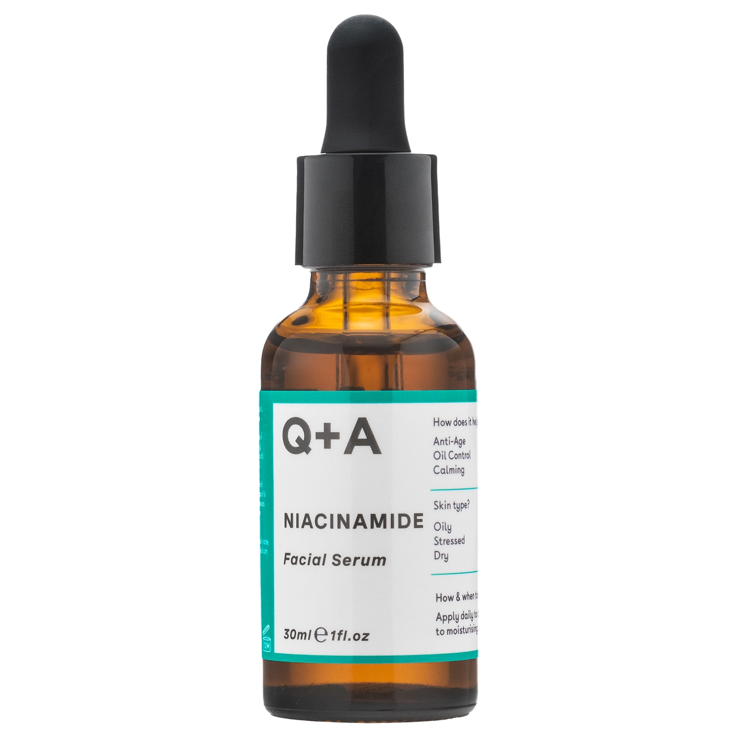 Q+A - Niacinamide Facial Serum - Balansuojantis veido serumas su niacinamidu - 30ml