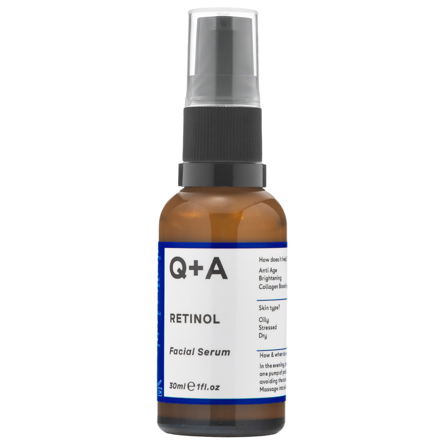 Q+A - Retinol 0.2% Serum - Senėjimą stabdantis veido serumas su retinoliu - 30ml