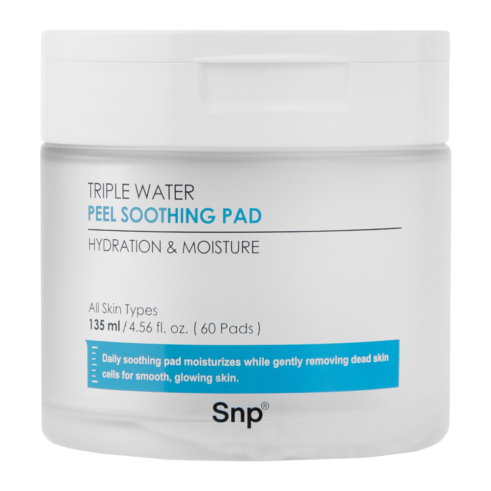 SNP - Triple Water Peel Soothing Pad – Drėkinamieji Veido Lapeliai – 60 vnt., 135 ml