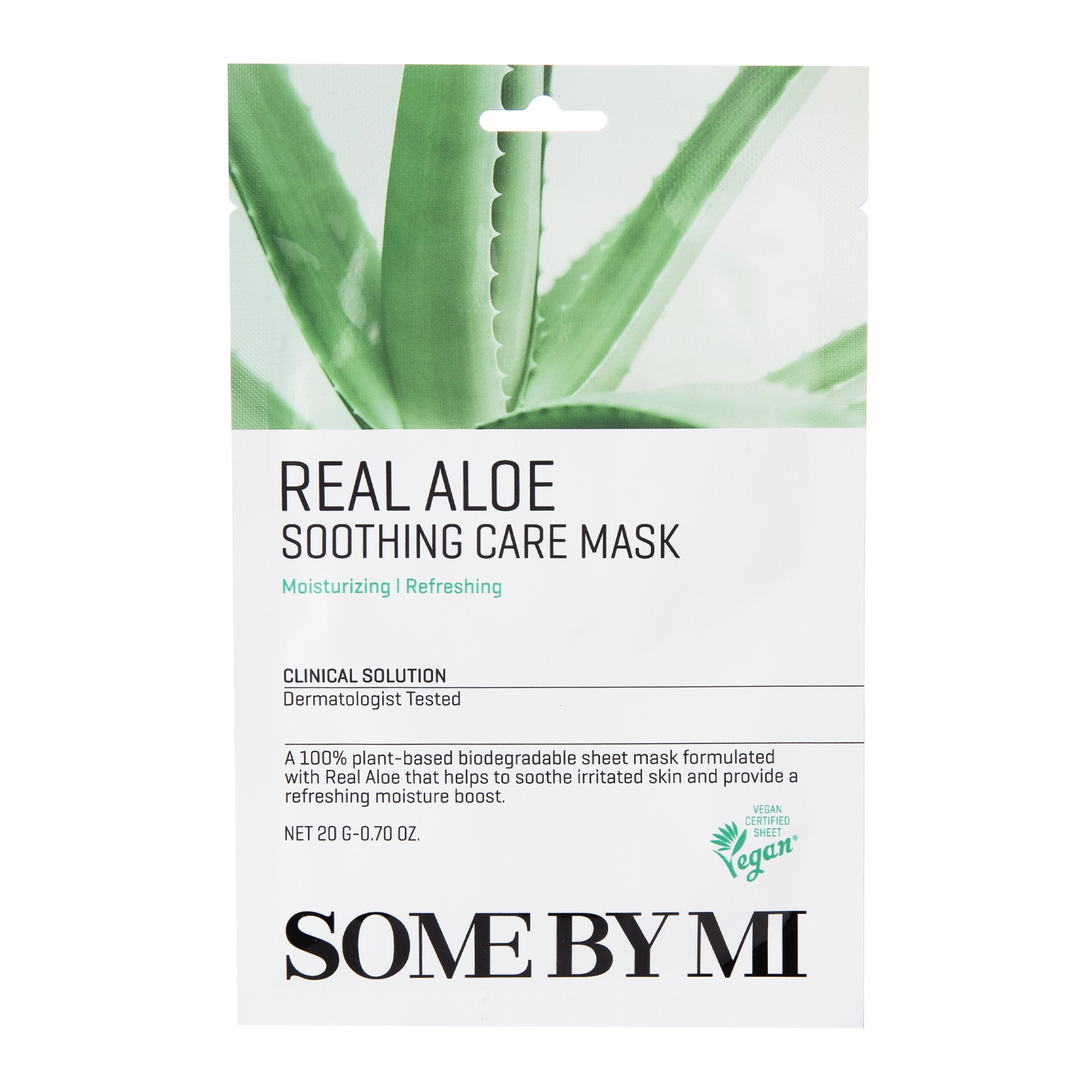 Some By Mi - Real Aloe Soothing Care Mask - Raminanti apvalkalo kaukė - 20g