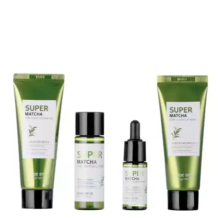 Some By Mi - Super Matcha Pore Care - Starter Kit - Kosmetikos rinkinys išsiplėtusioms poroms gydyti