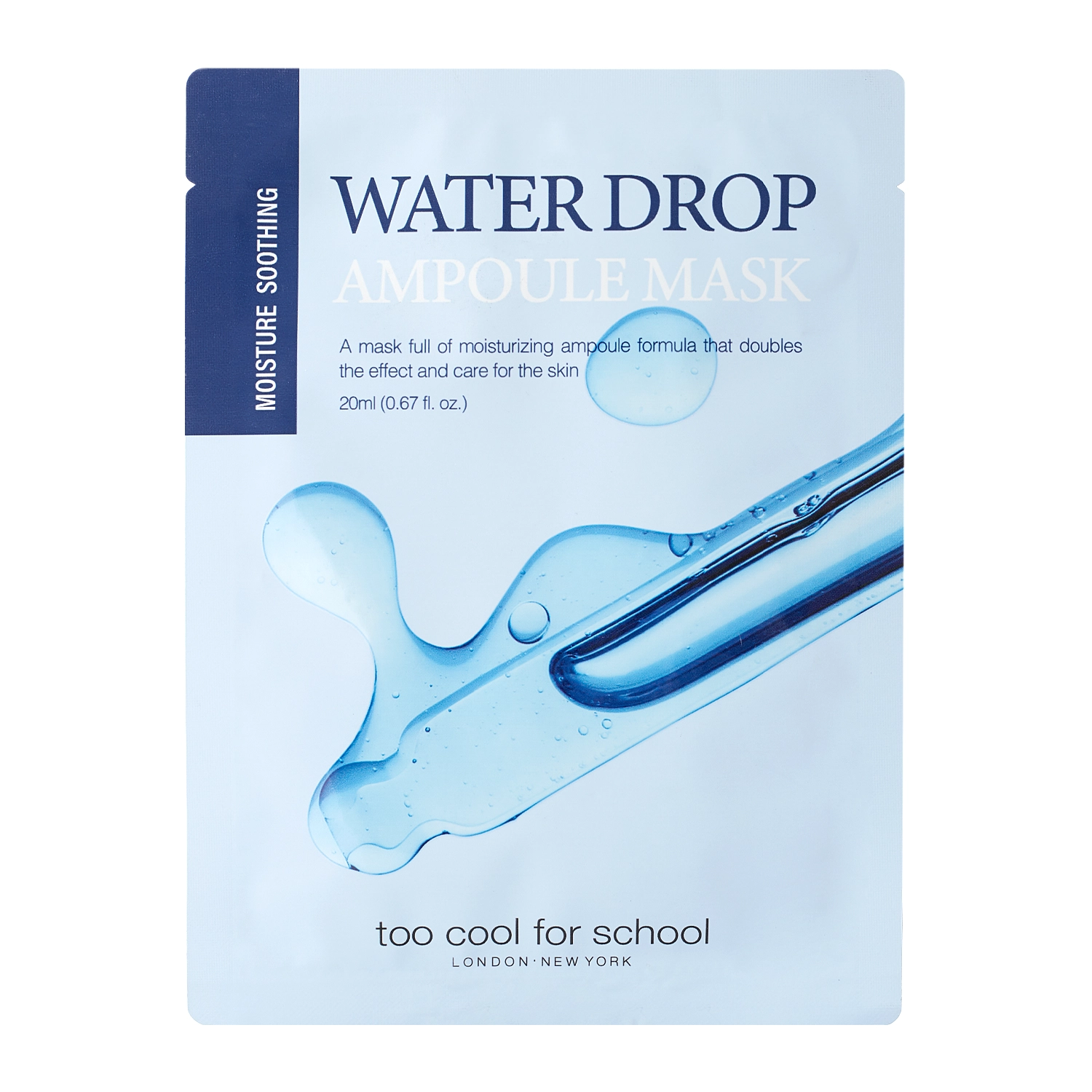 Too Cool for School - Drop Ampoule Mask Sheet Water Drop – Drėkinamoji Lakštinė Veido Kaukė – 1 vnt., 20 g