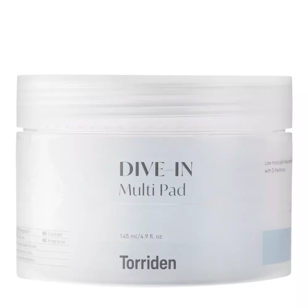 Torriden - Dive-In - Low Molecule Hyaluronic Acid Multi Pad - Drėkinamieji Veido Padeliai - 80 vnt.