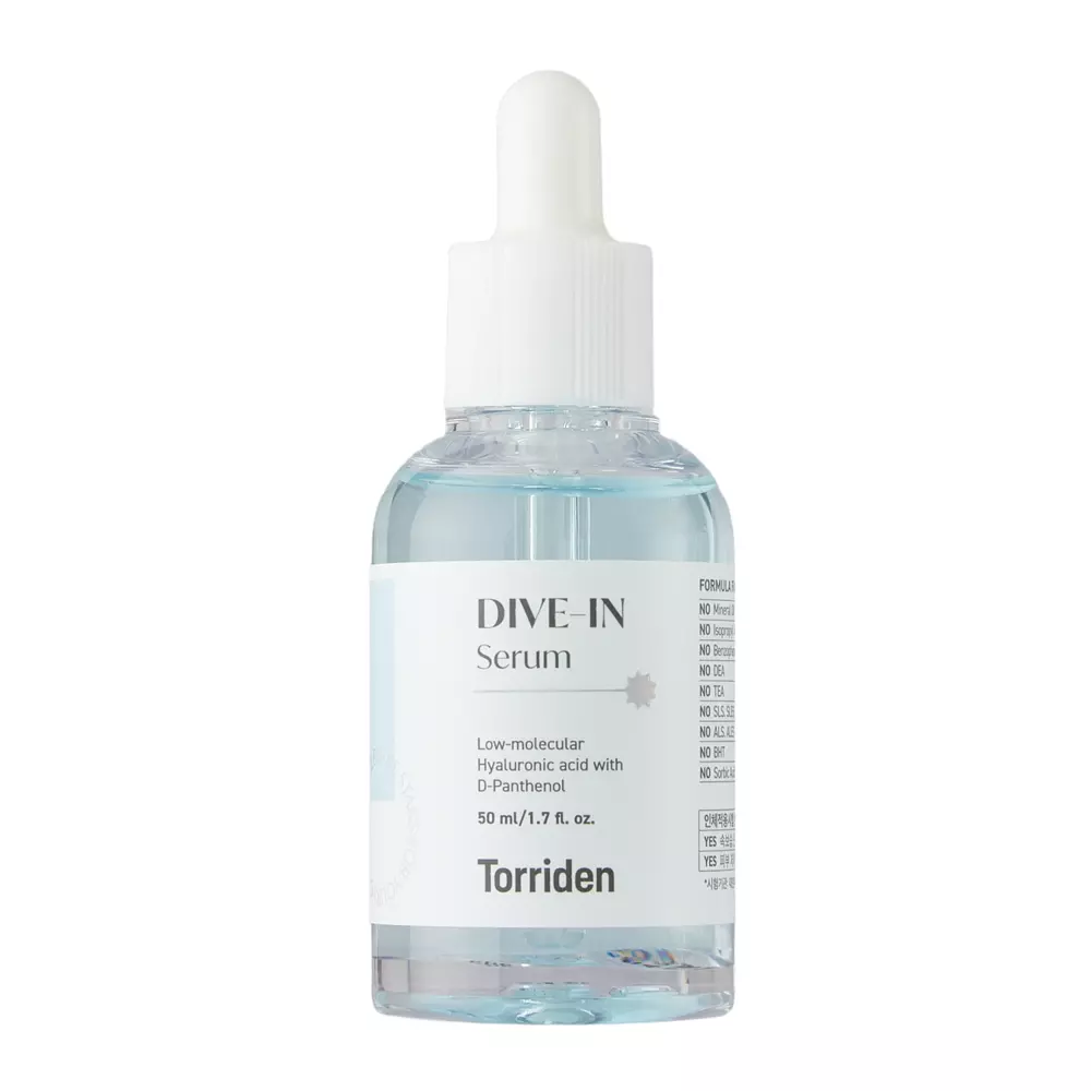 Torriden - Dive-In - Low Molecule Hyaluronic Acid Serum - Drėkinamasis Serumas su Mažos Molekulinės Masės Hialurono Rūgštimi ir Keramidais - 50 ml