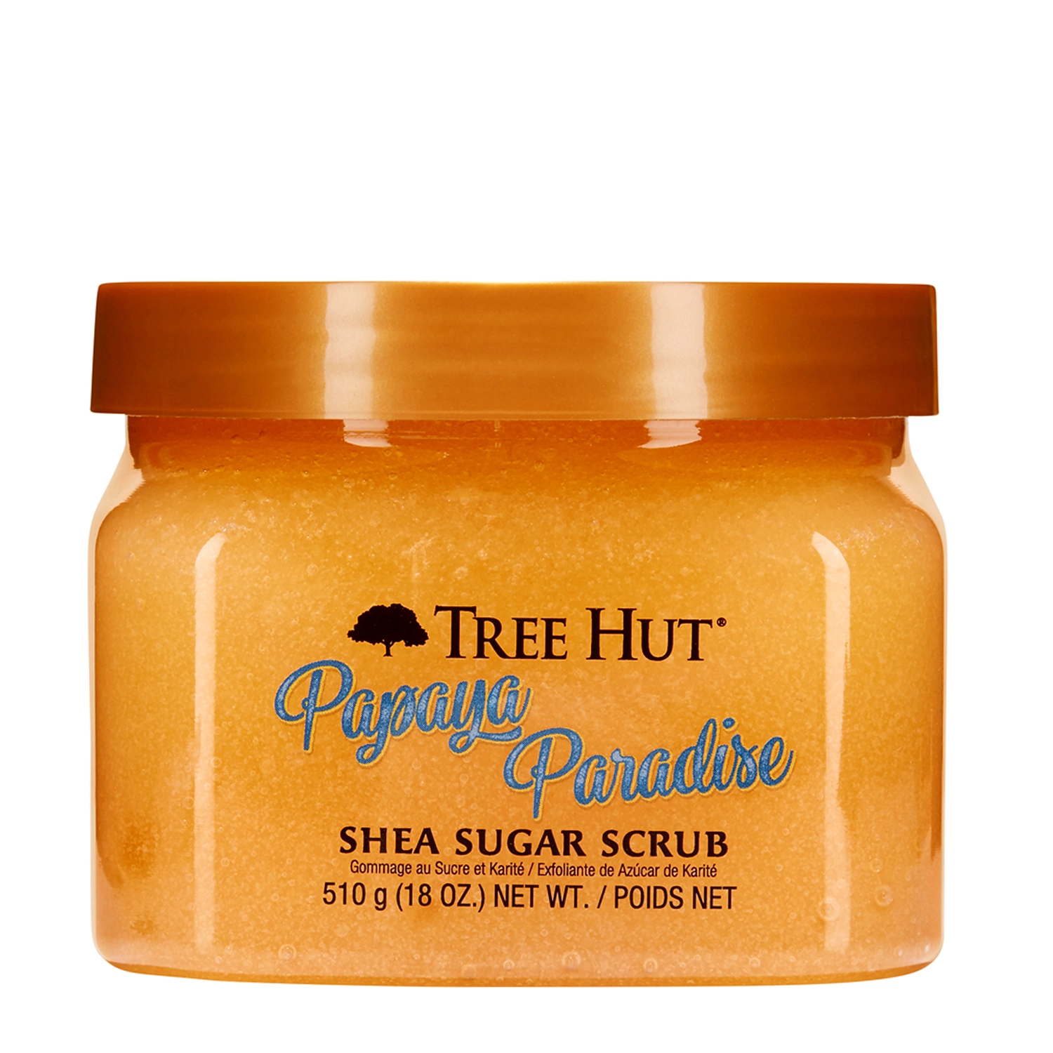 Tree Hut - Shea Sugar Scrub Papaya Paradise – Cukraus Kūno Šveitiklis – Papaja – 510 g